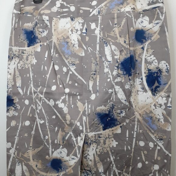 Alfani Abstract Skirt Paint Splatter Size 10 Multicolor Brown Blue Pencil Mini - Picture 4 of 10